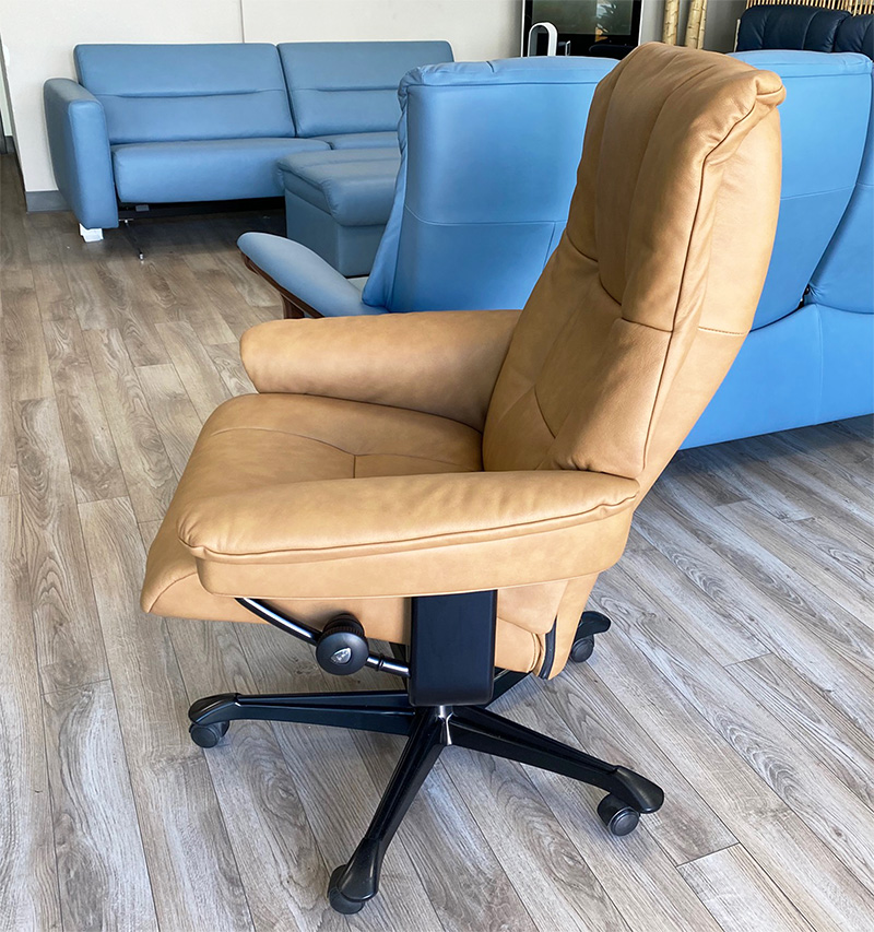 Stressless Mayfair Office Desk Chair Recliner in Paloma Taupe Leather by Ekornes