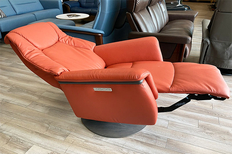 Stressless Max Power Recliner Swivel Relaxer Chair in Paloma Henna Leather by Ekornes